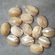 10X14MM FACETED OVAL CABOCHON MOP NATURAL(8PCS/BAG)